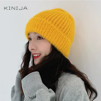 

High quality casual versatile pure color knitted Beanies hat autumn winter cold proof ear protection fedora hat felt hat Bonnets