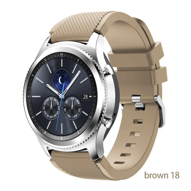 Ремешок для samsung gear S3 Frontier Galaxy watch 46 мм Активные мужские ремешки 22 мм силиконовый браслет ремешок для часов huawei watch gt 2 - Цвет ремешка: brown 18
