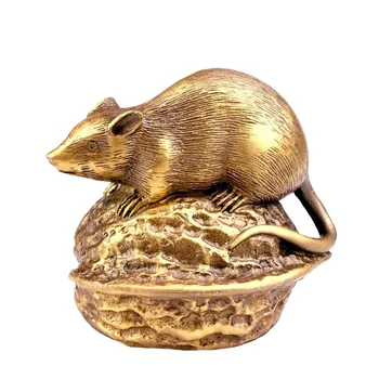 

[MGT]Retro creative walnut rat zodiac decoration home decoration crafts cute symbol beautiful animal decoration