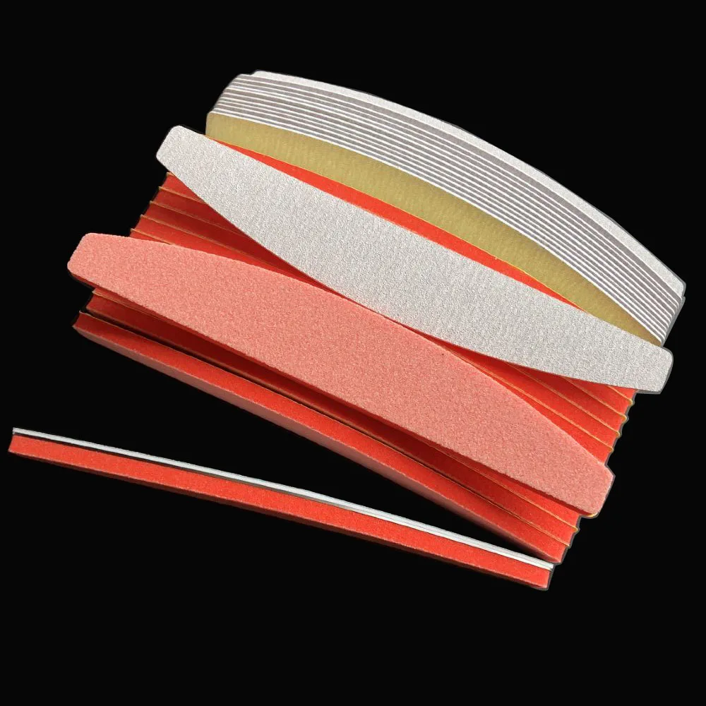 

1pc metal base with 30 pcs replacement pads sanding file removable pads halfmoon shape nail file
