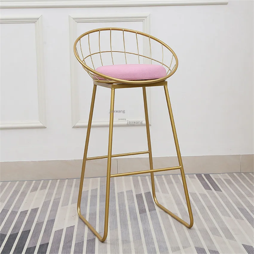 Барный табурет высокий стул простой из кованого железа барный стул золотой стул современный обеденный стул скандинавский Паб Аксессуары для отдыха - Цвет: 85cm C