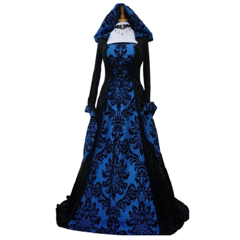 Halloween Costume Wicca Witch Medieval Dress Women Adult Plus Size