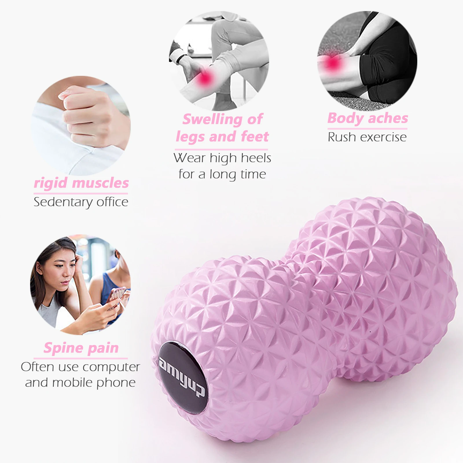 Peanut Roller Fitness Ball Double Lacrosse Ball Trigger Point Massage Myofascial Release Deep Tissue Massager