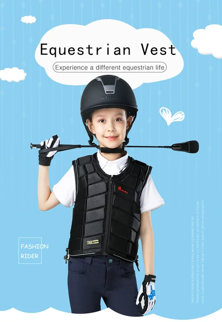 Gilet Sicurezza Equestre Per Bambini - Protezione Schiena Imbottita In Eva