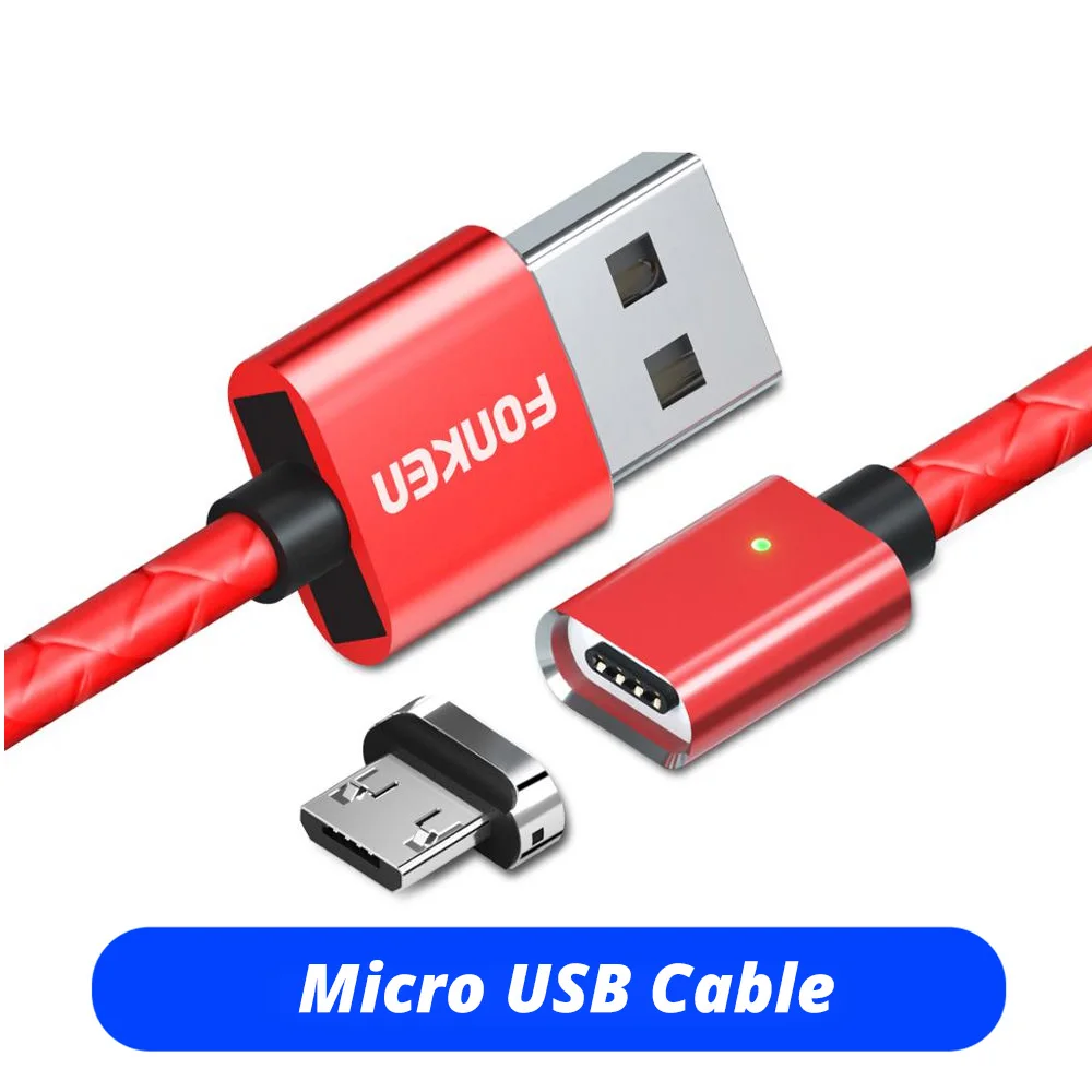 Магнитный кабель для быстрой зарядки, длинный Магнитный кабель Micro US C-type, синхронный Магнитный кабель для передачи данных для samsung IPhone huawei - Цвет: Red Micro Cable
