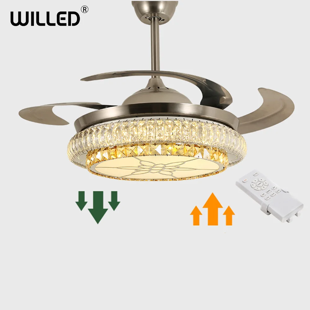 

Ceiling Fans light with remote control Invisible Leaves Modern Luxury home decoration Frequency conversion bluetooth Luminaire