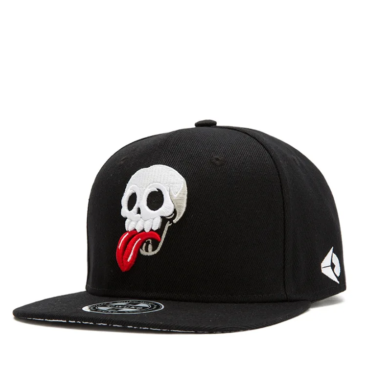 Voic-A New Embroidery Skull Baseball Caps Hats Hip Hop Snapbacks Flat Brim Bones Sports Snapback Caps