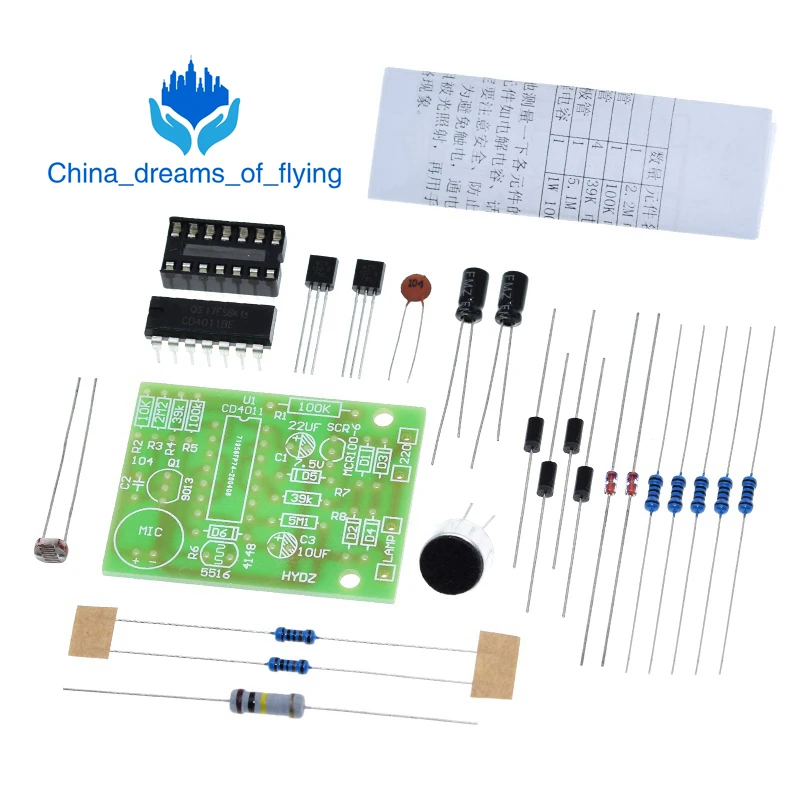Energy Saving Lamp LED Light Incandescent CD4011 Sound and Control Switch Kit DIY Voice Parts Module | Электронные компоненты и