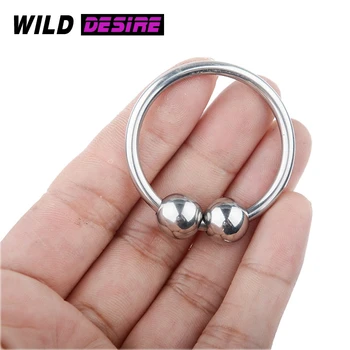 

New Goods For Adults 18 Metal Penis Glans Ring With Beads Male Chastity Device Locking Sperm Cock Ring Delay Sex Toys For Men