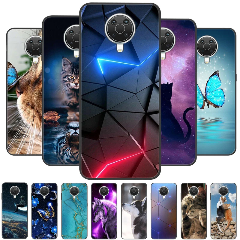 flip phone case For Nokia G20 Case Cat Wolf Painted Soft Silicone Phone Cases for Nokia G10 2021 Back Cover For  Nokia G20 G10 Coques Fundas smartphone pouch