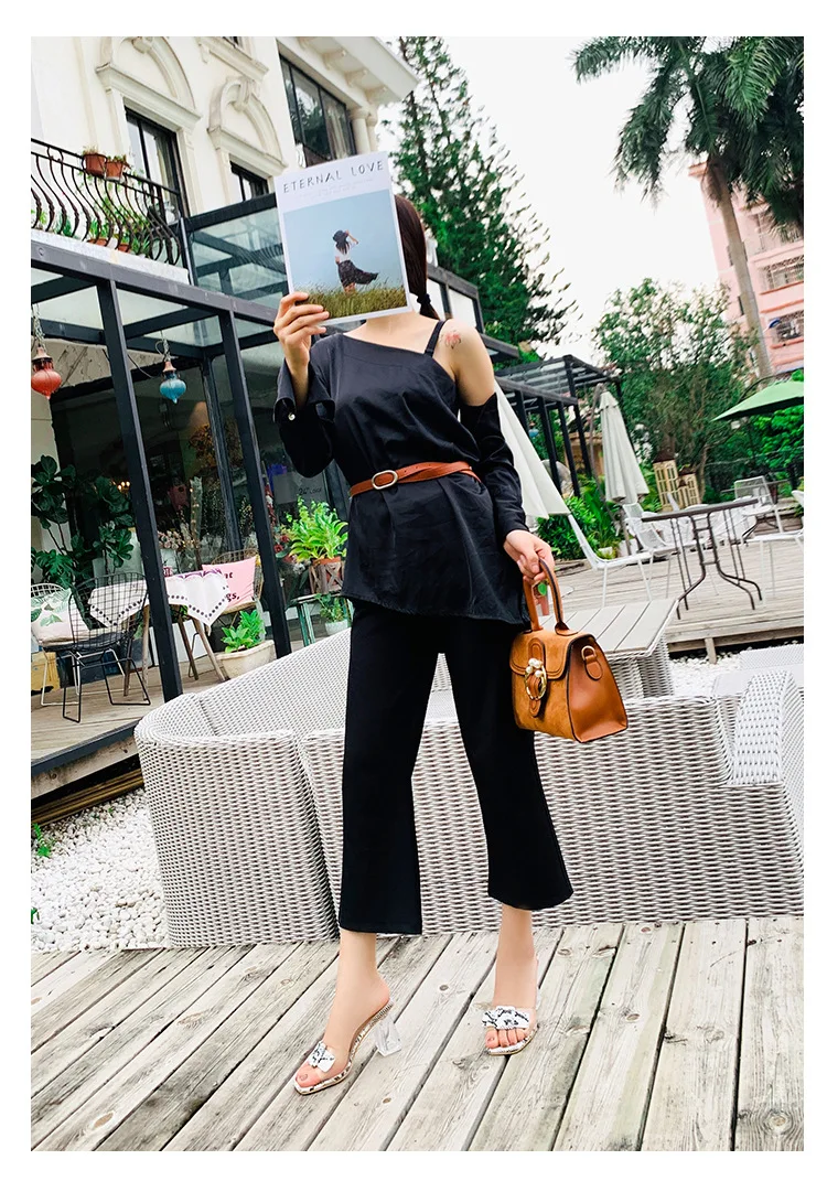 Rocwickline New Summer and Autumn Women's Super high heels Shallow Slip-On Peep Toe Spike Heels Classics Fashion Novelty Neutral