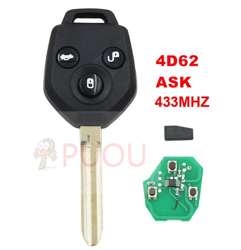 

3 Button Remote Key 433Mhz 4D60 Chip for Subaru Outback / Forester 2011 2012