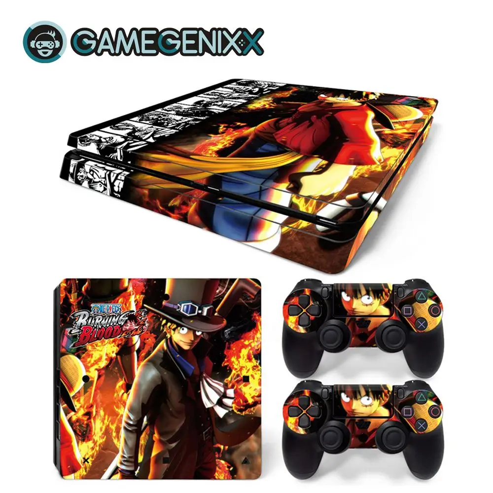 One Piece GAMEGENIXX Кожа Наклейка Защитная Наклейка Обложка для PS4 Slim консоли и 2 контроллеров-одна штука - Цвет: One Piece