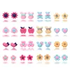 50 Pairs/lot Simulated Pearl Stud Earring Set for Girls Cute Resin Flowers Bear Mixed Ear Studs Wholesale Kids Jewelry ► Photo 3/6