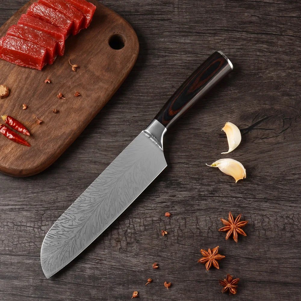 XYj 8 ''нож для нарезки повара 5'' Santoku 3 5 очистки овощей из нержавеющей стали