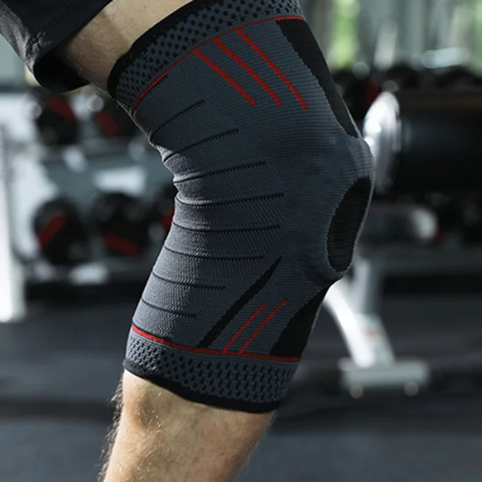 Hot Selling 1 PC Knee Compression Sleeve Brace with Silicone Pad Support Joint Pain Relief