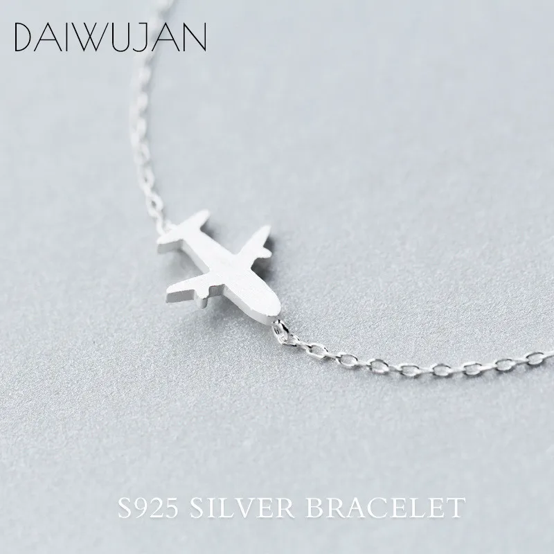 DAIWUJAN корейский стиль самолет звено цепи браслеты Настоящее 925 пробы серебро личности ювелирные изделия для женщин день рождения
