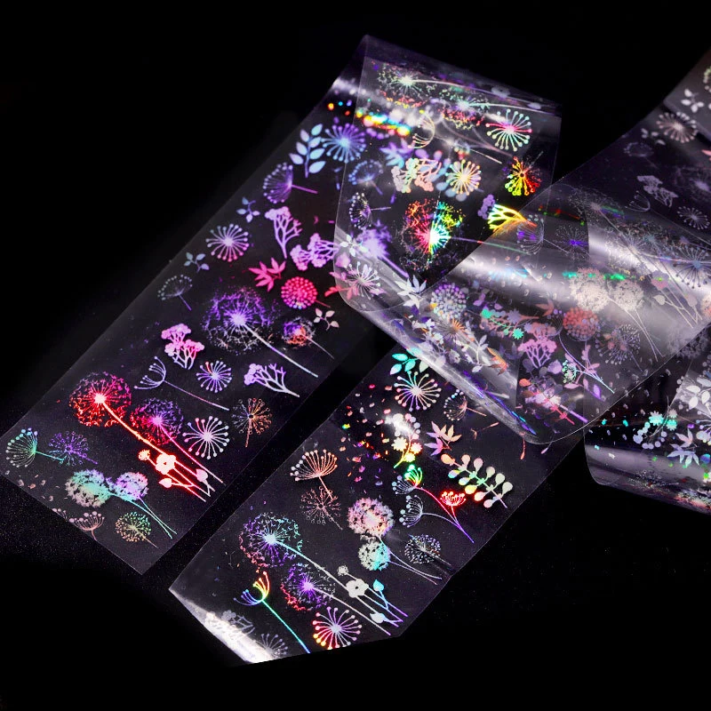10Color/Set Laser Flame Nail Sticker Wraps Sliders Nail Art Christmas Nail Flowers Beauty Nail Supplies Nail Art Decorations
