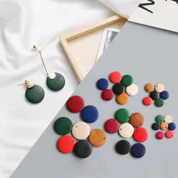 

10pcs DIY Earrings Accessories Colorful Round Wood Beads for Dangle Earrings Jewelry Making Accessories