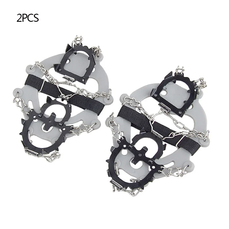 2PCS Ice Cleats Crampons Traction Snow Grips For Boots Shoes Anti Slip 12-Spikes Safe Protect For Hiking Climbing Mountaineering - Цвет: H