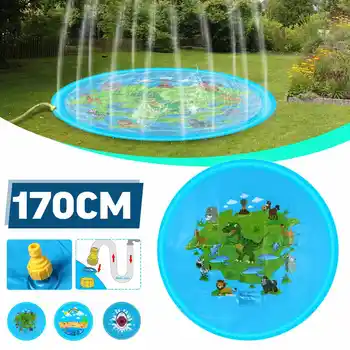 

170cm Kids Inflatable Water spray pad Round Water Splash Play Pool Playing Sprinkler Mat Yard Outdoor Fun PVC Swimming Pools