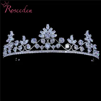 

Classic CZ Cubic Zirconia Tiara Bridal Wedding Crown Headband Headdress Women's Party Hair Jewelry Accessories RE3640