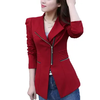 

Women Blazers and Jackets 2020 Casual Office Lady Zipper Long Sleeve High Quality Fashion Slim Blazer Feminino Jacket Mujer