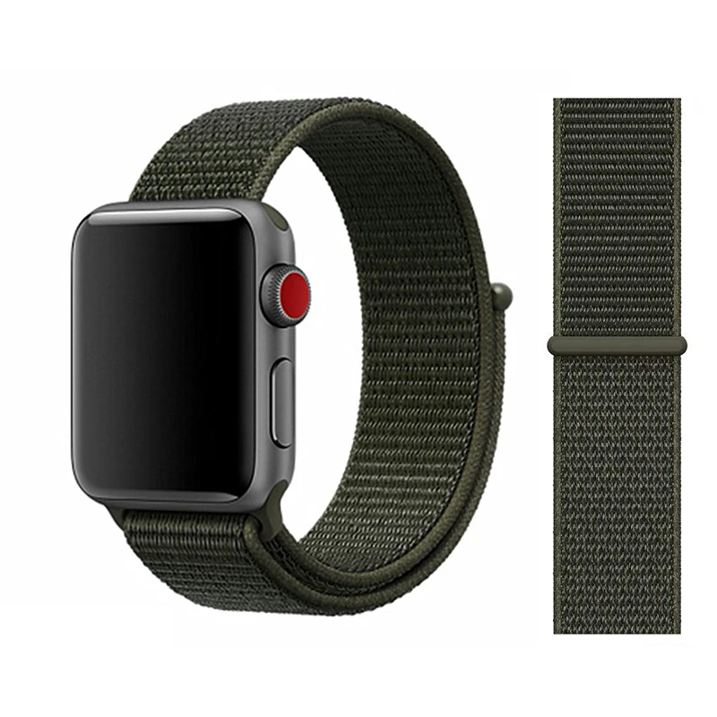 Нейлоновый ремешок для apple watch группа 4/5 44 мм/40 мм, correa apple watch 3 42 мм/38 мм iwatch серии 5/4/3/2 разноцветный коннектор ремешок для часов - Цвет ремешка: cargo khaki