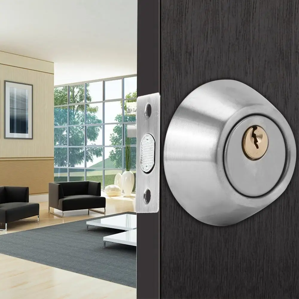 Double Cylinder Steel Security Door Bolt Lock Both Side Wood Doors 304 stainless steel door bolt lock