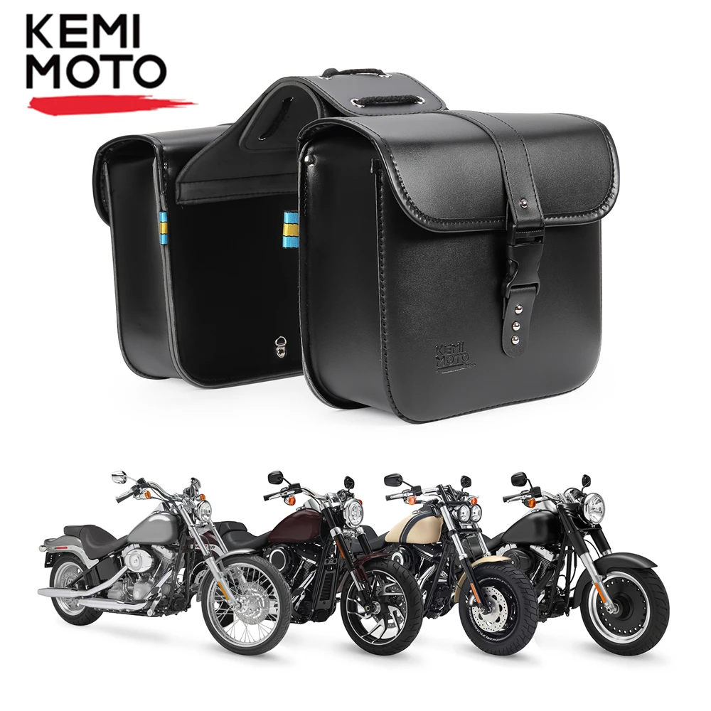 Motorcycle Saddlebags PU Waterproof Luggage Side Bags For