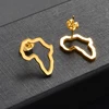 Anniyo Mini Africa Map Stud Earrings Silver Color/Black/Gold African Earrings Small Ornaments Traditional Ethnic  @148121 6
