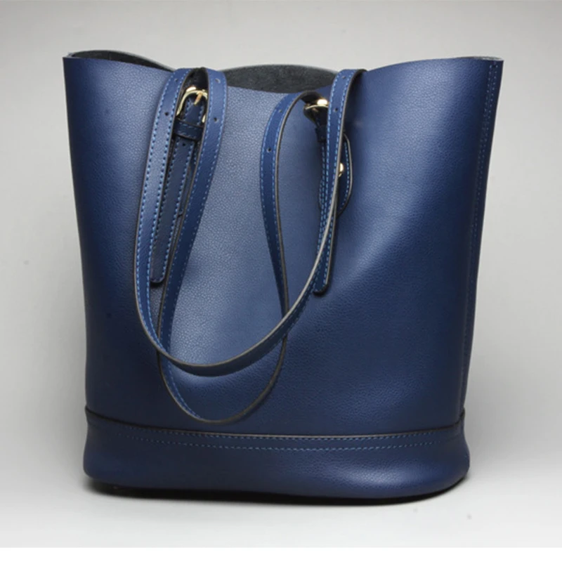 Luufan/Высококачественная женская сумка-тоут из натуральной кожи в простом стиле; однотонная женская сумка на одно плечо; Большая вместительная черная, красная