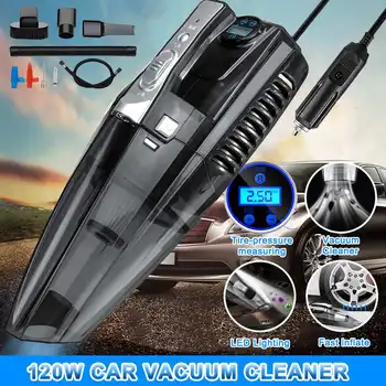 

4 in 1 Multi Function Car Vacuum Cleaner Inflatable Pump 120Wwith Digital Display Portable Dual Use Car Auto Air Compressor