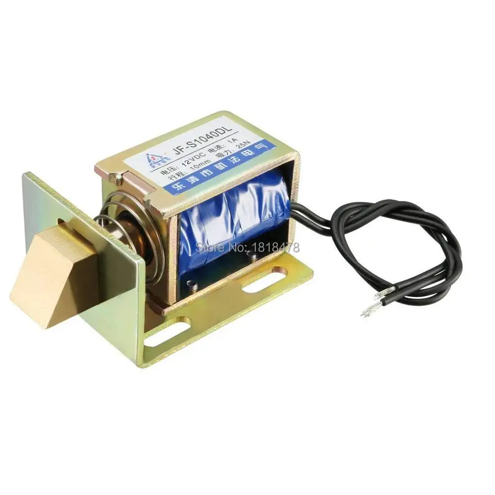 

JF-S1040DL DC 6V 12V 24V 1A 24W 25N 10mm Pull Type Linear Motion Solenoid Electromagnet