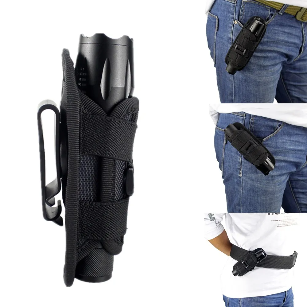 Details about / 360° Rotatable Nylon Flashlight Holster Holder Carry Belt Case Bag Pouch US
