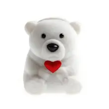 

80% HOT SALES!!!Creative Flocking Bear Love Heart Shape Jewelry Storage Ring Box Gift Holder