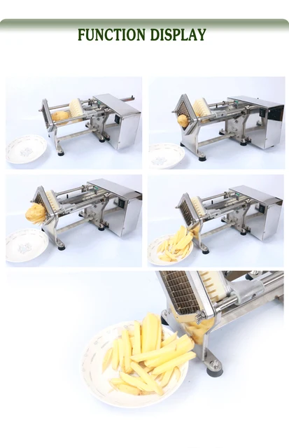 YOOYIST Electric French Fry Cutter Automatic Potato Chip Cutter Commercial  French Fries Chips Maker Stainless Steel Electric Potato Slicer with 3