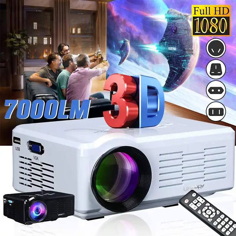 Мини проектор HD 800x480 светодиодный 7000 лм домашний кинотеатр 3D HDMI игра в кино| |