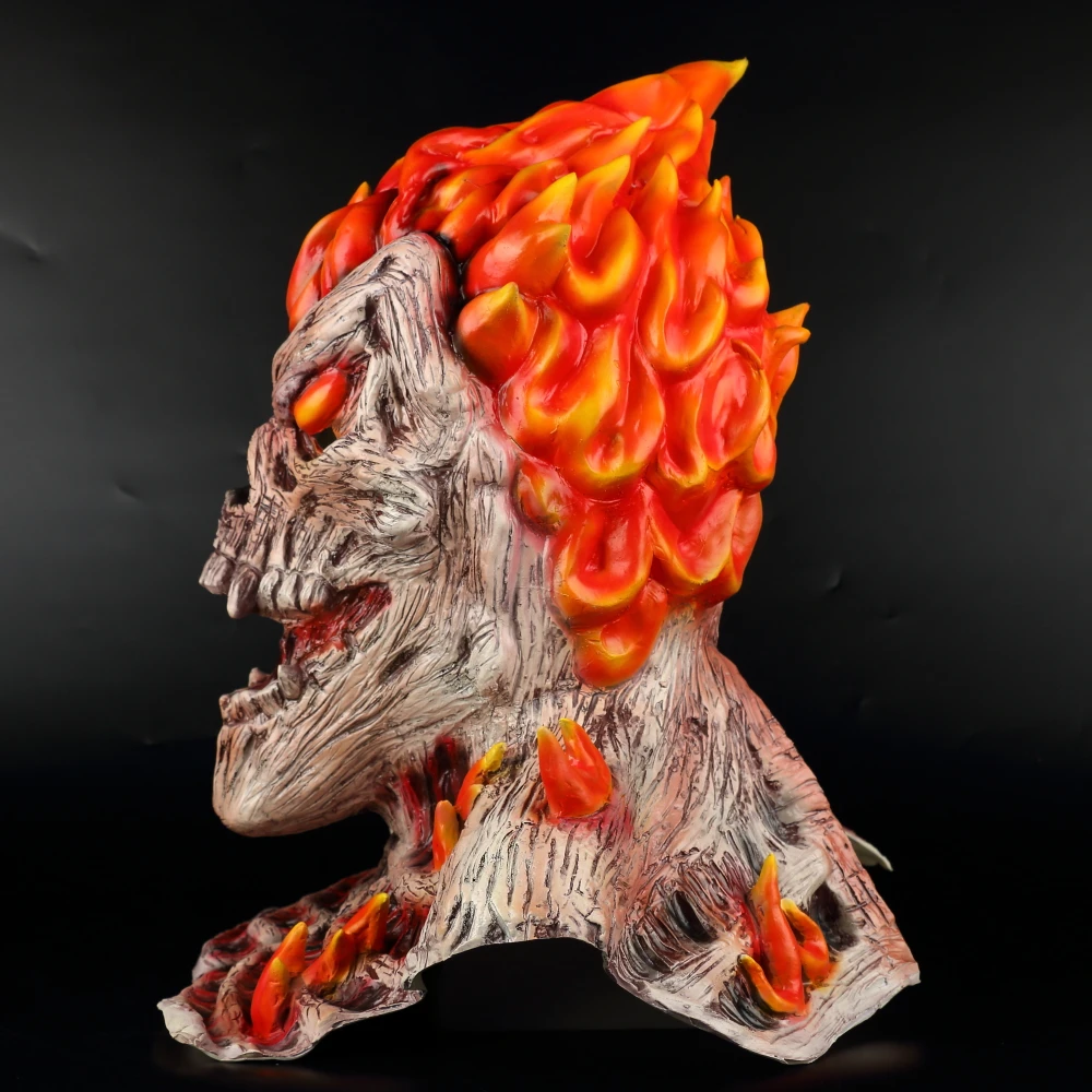 Skull Flame Mask Halloween Cosplay Fireman Mask Full Head Halloween Masquerade Party Mask Props (7)