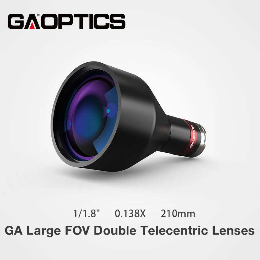 

Large FOV 65mm 100mm 150mm 250mm Low Magnification Double Telecentric Lens