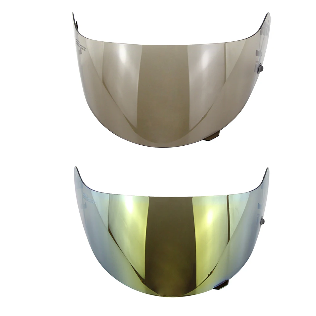 2pcs Motorcycle Helmet Visor Shield for HJC AC-12/CL-SP/CL-15/CL-16/FS-10/IS-16/CS-R1/CS-R2 Models (Dark Smoke+Gold)