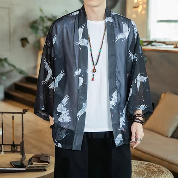 

Summer mens jacket Chinese style thin overcoat men's fashion casual black sunblock jacket with overcoat soft and comfortable