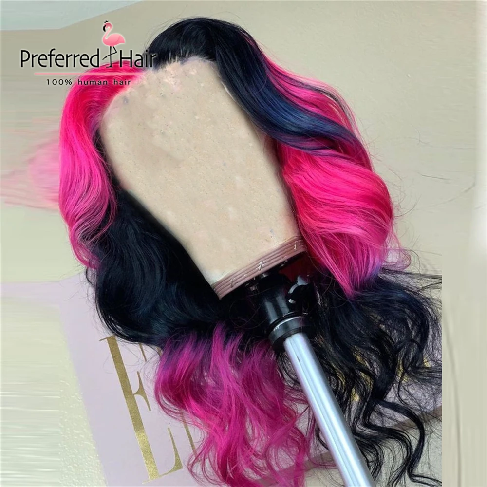 Preferred Brazilian Remy Pink Ombre Human Hair Wig Orange Red Lace Front Wig 13x4 Pre Plucked Transparent Lace Wigs For Women Human Hair Lace Wigs Aliexpress