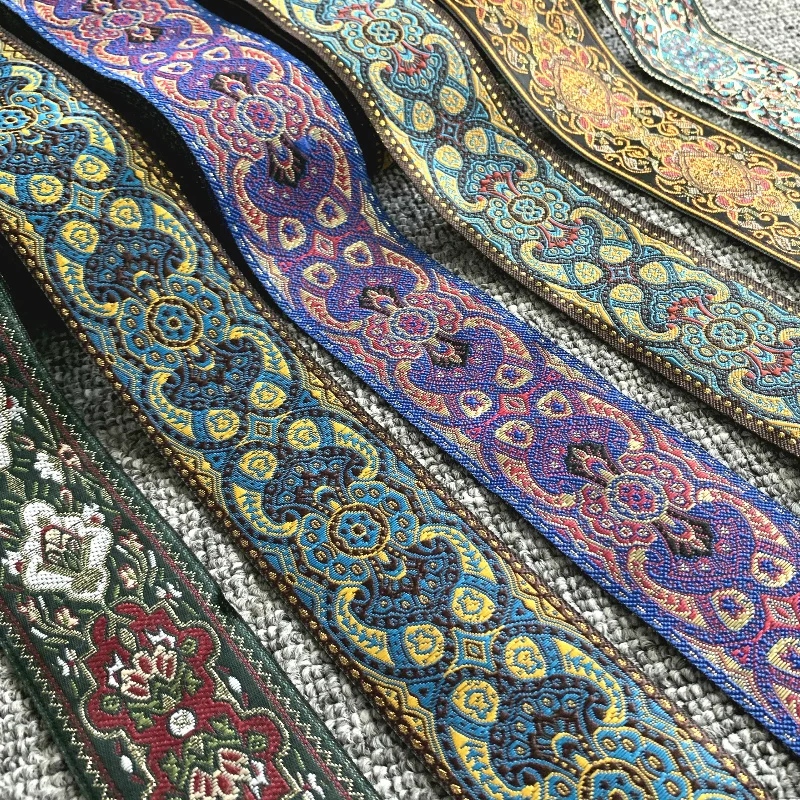 Ribbon Decoration Supplies 10yards/lots Wide 5cm Woven Jacquard Ribbon Trims Totem Pattern For Curtain Clothing Accessory