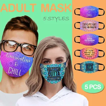 

Mask For Face Mascarilla Skin Care Unisex Funny Pattern 5pc Face Masks Mouth Muffle Windproof For Men And Women Masque Wholesale