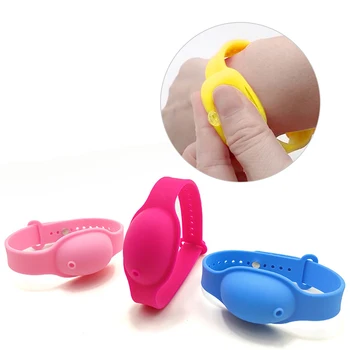 

Portable Silicone Wristband Bracelet Disinfectant Hand Sanitizer Repellent Suncream Lotion Dispenser Outdoor Kids Soap Dispenser