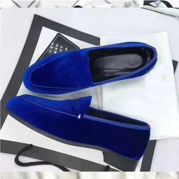 

Woman Classic Velvet Loafers shoes woman Shoes Christmas Gift Elongated toe women mujer zapatillas drop shipping