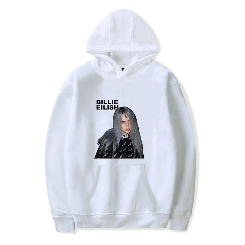 Billie Eilish толстовки для женщин поп звезда негабаритный Свитшот спортивный костюм модная Уличная Повседневная Толстовка толстовка хип хоп с капюшоном - Цвет: Hooded 8