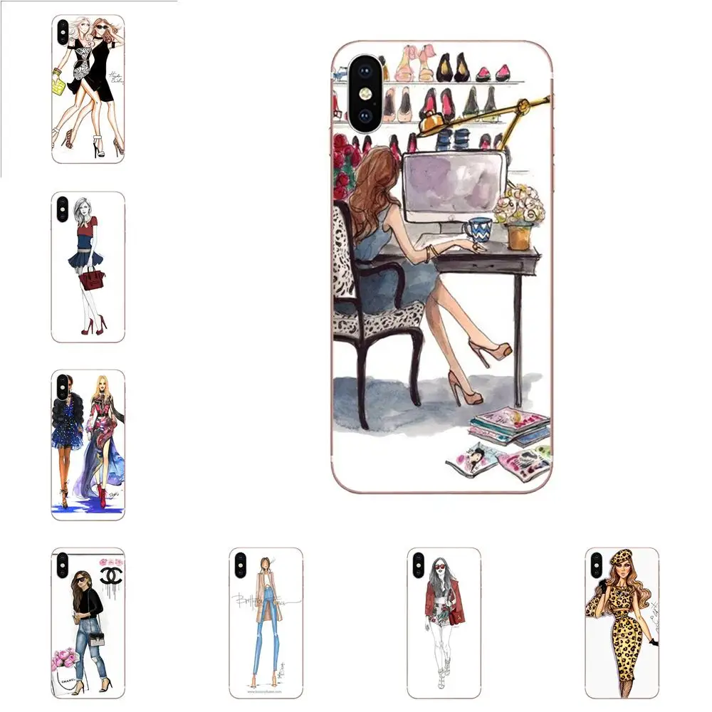 Модное платье для покупок чехлы из ТПУ девочек Капа huawei P7 P8 P9 P10 P20 P30 Lite Mini Plus Pro 2017
