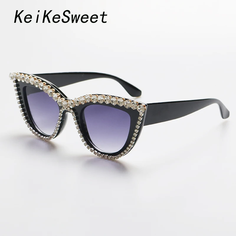Женские солнцезащитные очки со стразами KeiKeSweet роскошные брендовые дизайнерские